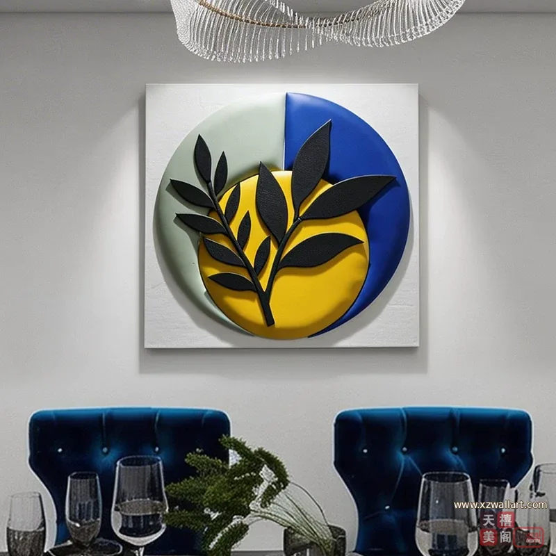 抽象 单幅 装饰画 北欧风 餐厅背景墙挂画 晶瓷画