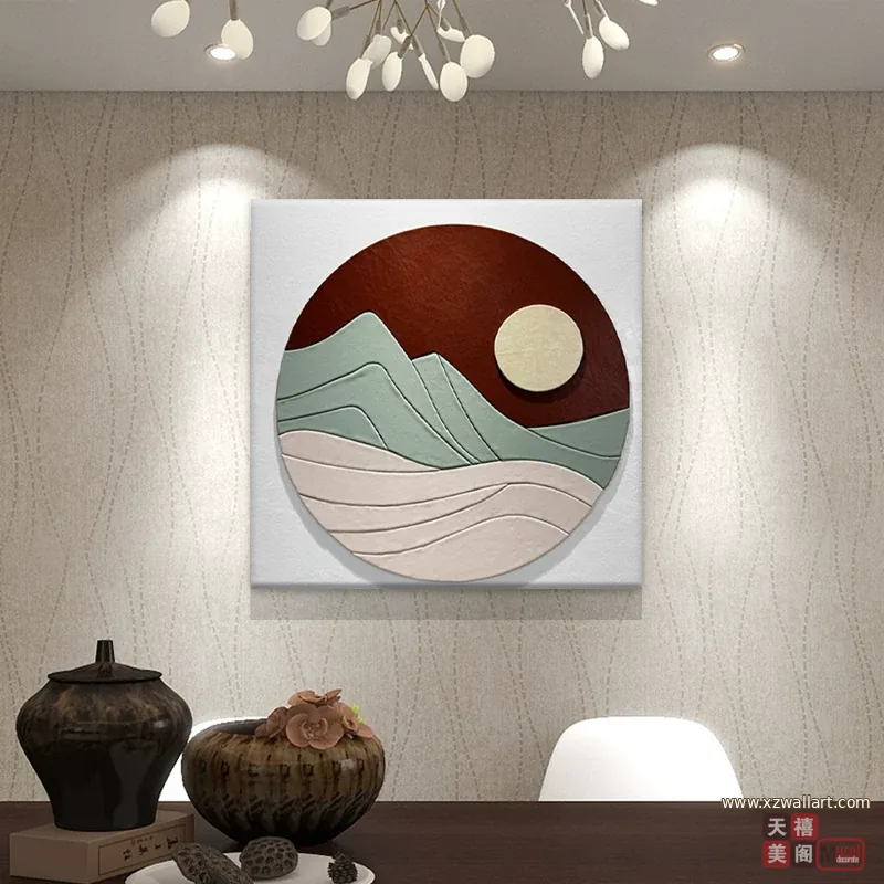 抽象 单幅 装饰画 轻奢风 餐厅背景墙挂画 晶瓷画