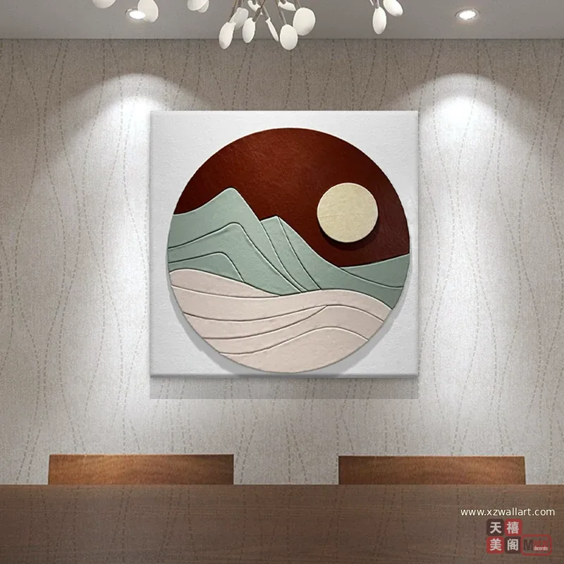 抽象 单幅 装饰画 轻奢风 餐厅背景墙挂画 晶瓷画
