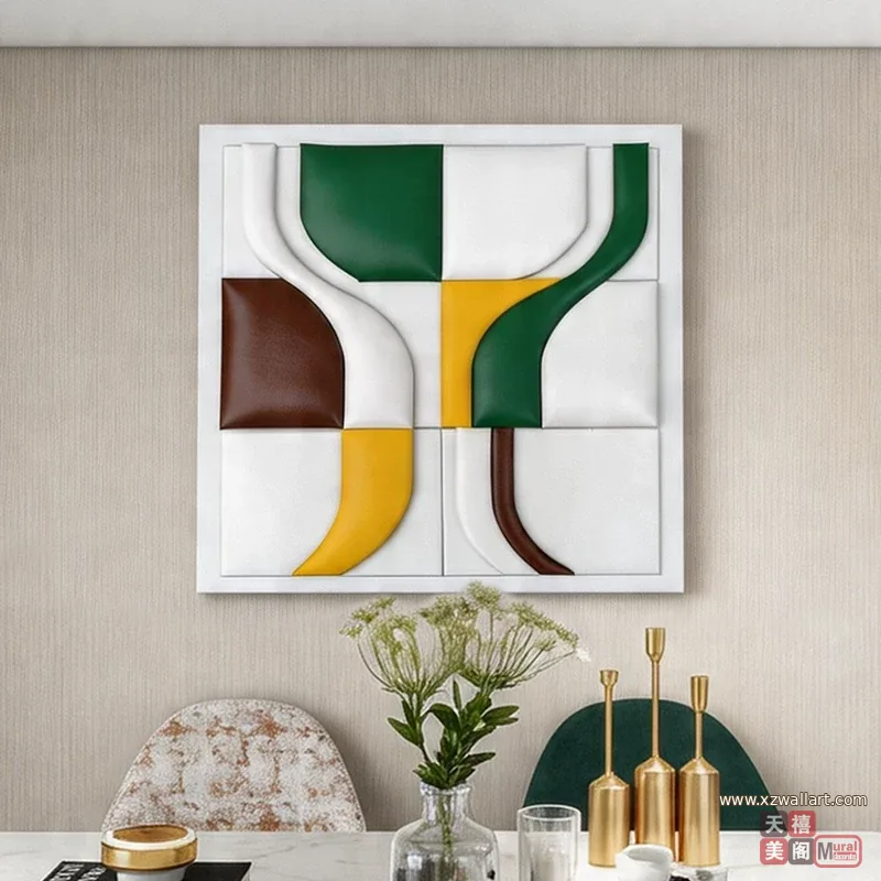 抽象 单幅 装饰画 轻奢风 餐厅背景墙挂画 晶瓷画