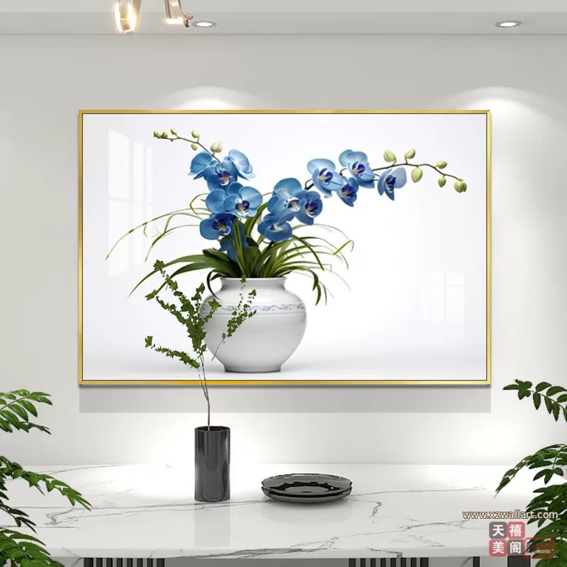 抽象 单幅 装饰画 轻奢风 餐厅背景墙挂画 晶瓷画