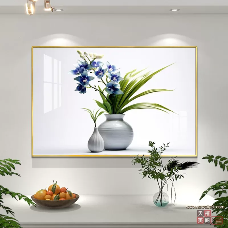 抽象 单幅 装饰画 轻奢风 餐厅背景墙挂画 晶瓷画