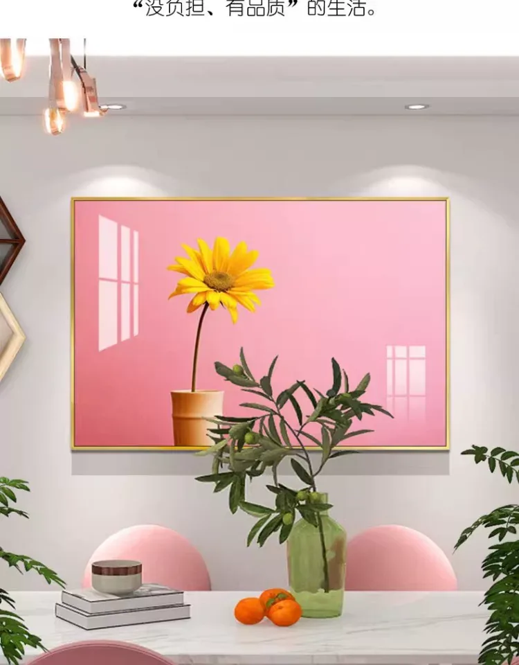 抽象 单幅 装饰画 奶油风 餐厅背景墙挂画 晶瓷画