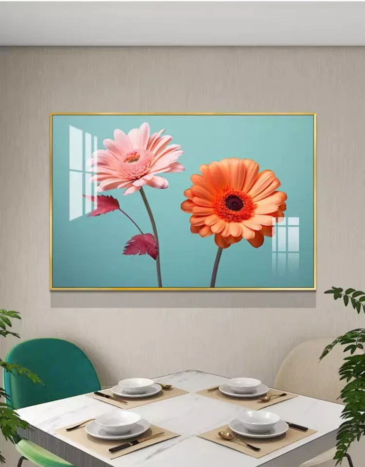 抽象 单幅 装饰画 奶油风 餐厅背景墙挂画 晶瓷画