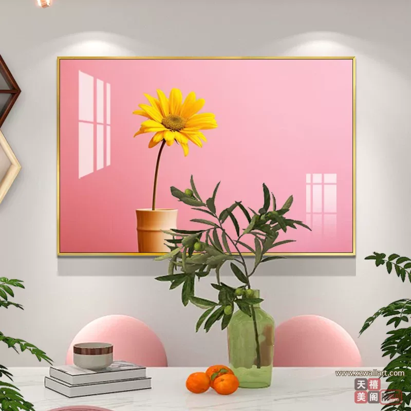 抽象 单幅 装饰画 奶油风 餐厅背景墙挂画 晶瓷画
