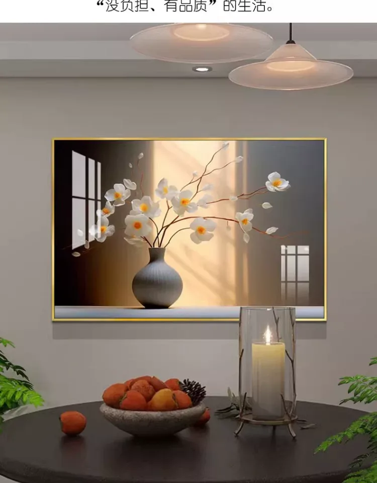 抽象 单幅 装饰画 奶油风 餐厅背景墙挂画 晶瓷画