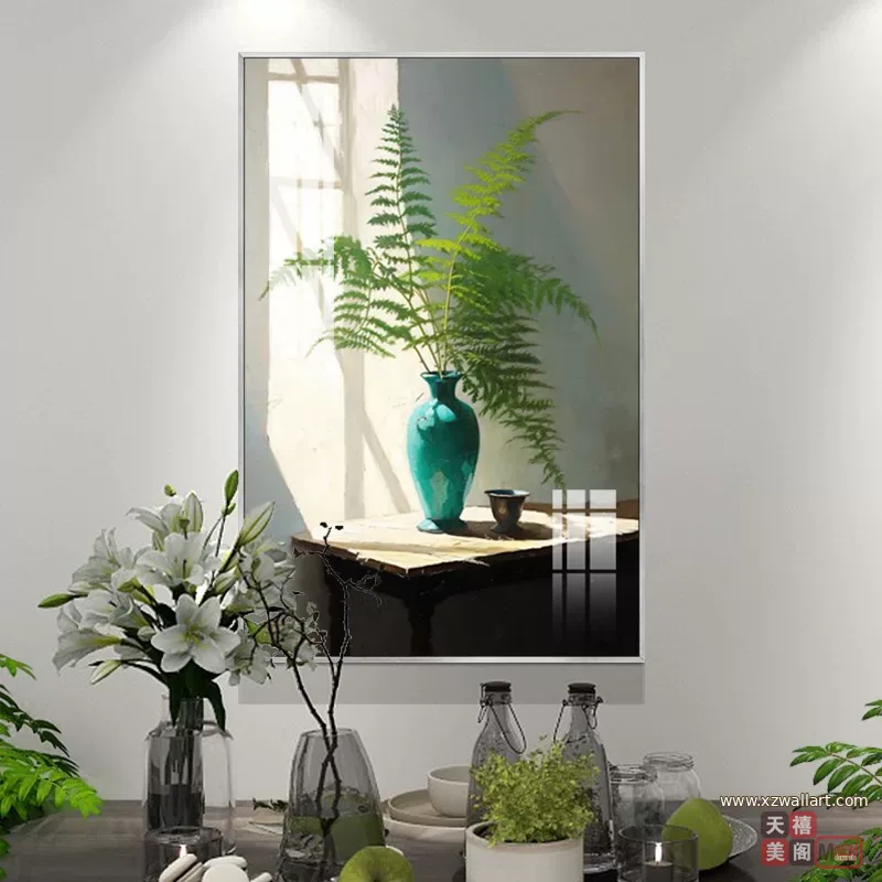 抽象 单幅 装饰画 北欧风 餐厅背景墙挂画 晶瓷画