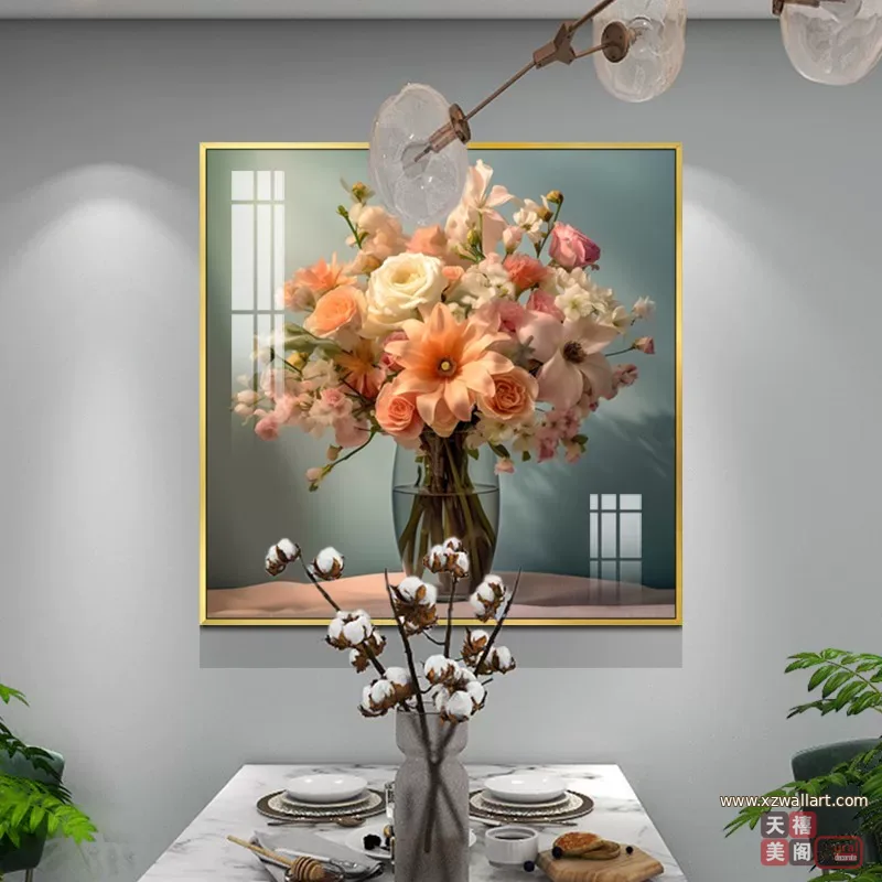 抽象 单幅 装饰画 现代简约 餐厅背景墙挂画 晶瓷画
