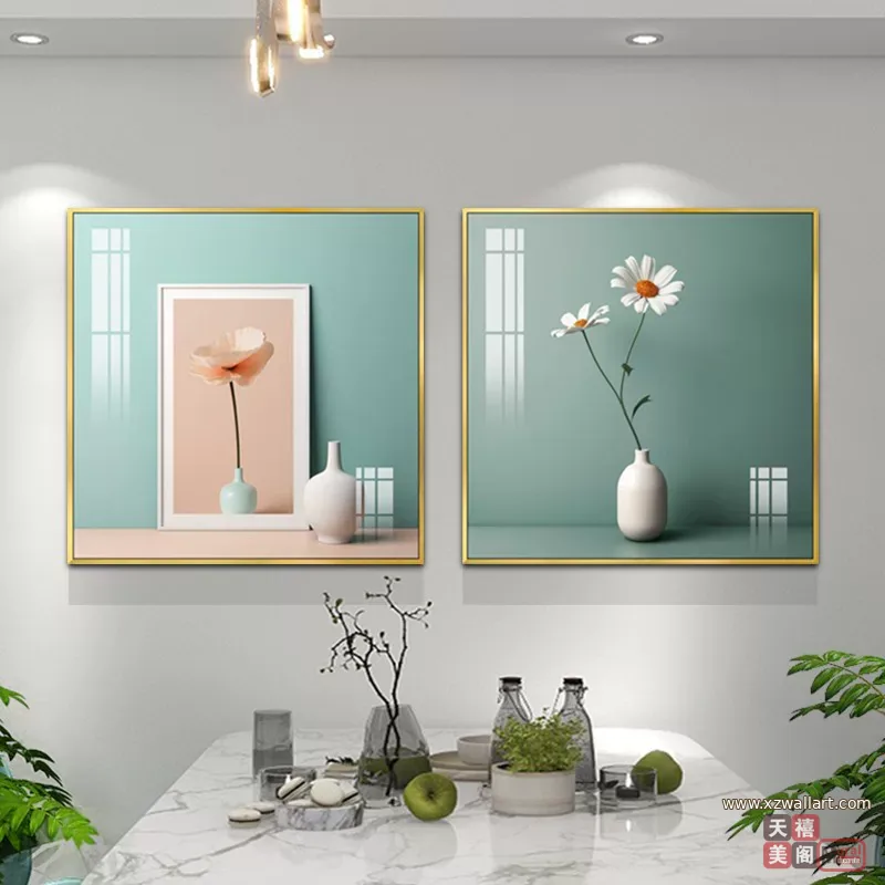 抽象 单幅 装饰画 北欧风 餐厅背景墙挂画 晶瓷画