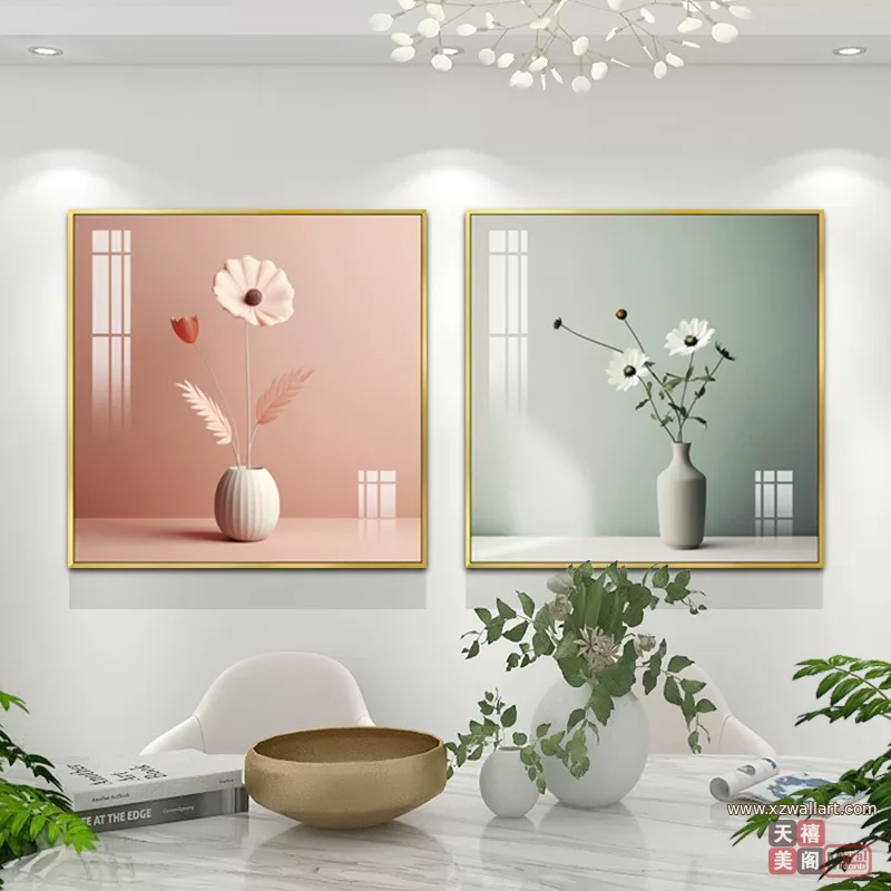 抽象 单幅 装饰画 北欧风 餐厅背景墙挂画 晶瓷画
