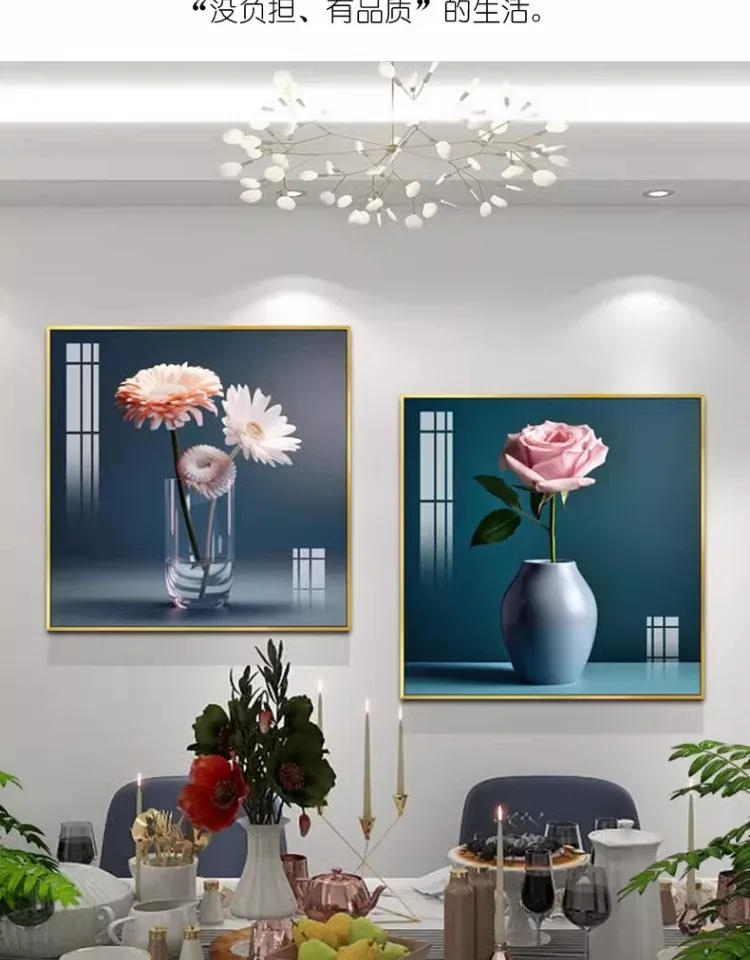 抽象 单幅 装饰画 轻奢风 餐厅背景墙挂画 晶瓷画
