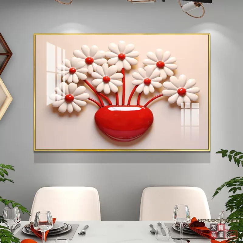 抽象 单幅 装饰画 现代简约 餐厅背景墙挂画 晶瓷画