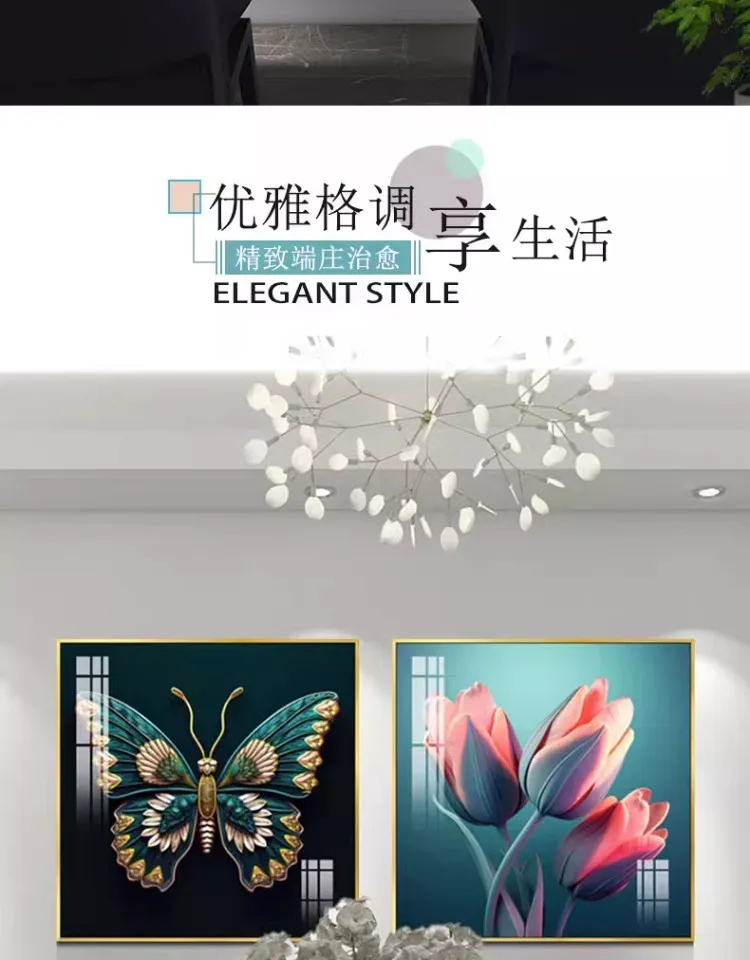 抽象 单幅 装饰画 轻奢风 餐厅背景墙挂画 晶瓷画
