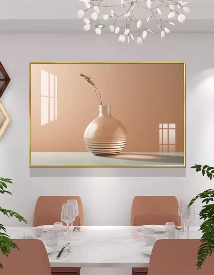 抽象 单幅 装饰画 北欧风 餐厅背景墙挂画 晶瓷画