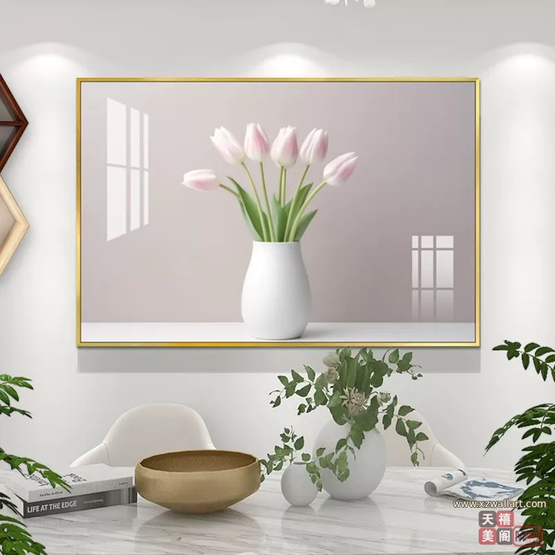 抽象 单幅 装饰画 北欧风 餐厅背景墙挂画 晶瓷画