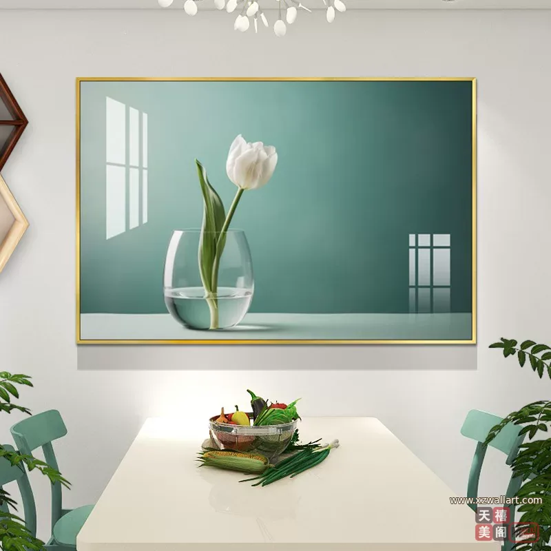 抽象 单幅 装饰画 北欧风 餐厅背景墙挂画 晶瓷画
