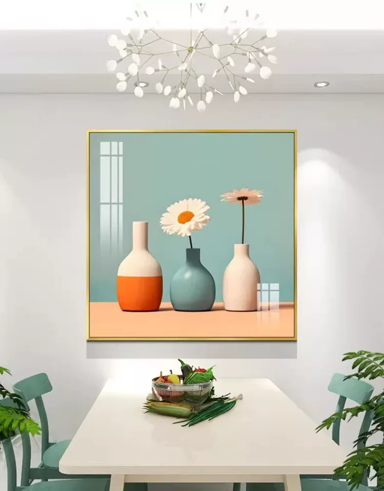 抽象 单幅 装饰画 轻奢风 餐厅背景墙挂画 晶瓷画