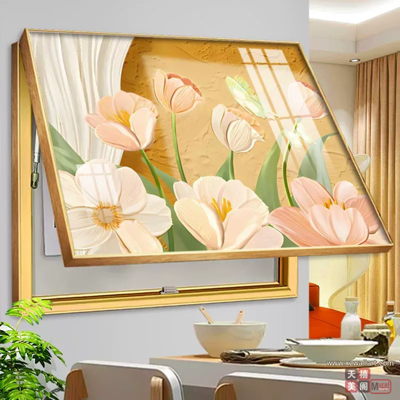 抽象 单幅 装饰画 奶油风 客厅背景墙挂画 晶瓷画