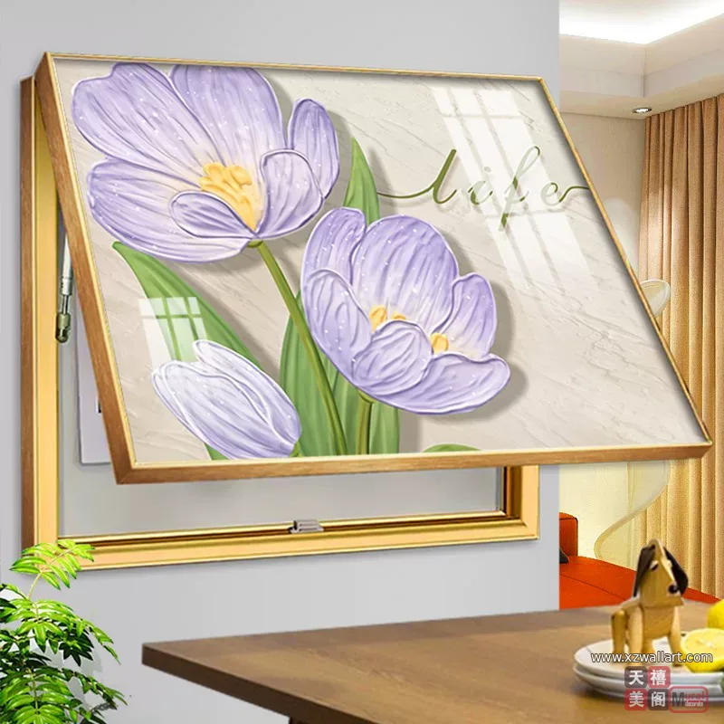 抽象 单幅 装饰画 奶油风 客厅背景墙挂画 晶瓷画