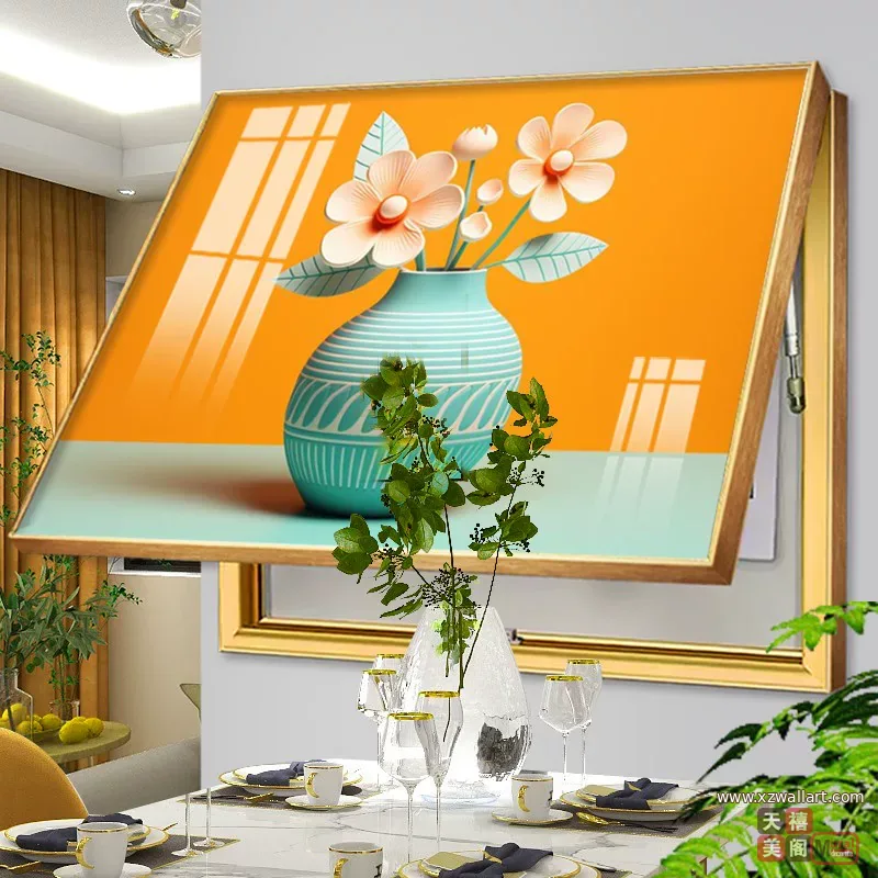 抽象 单幅 装饰画 奶油风 客厅背景墙挂画 晶瓷画