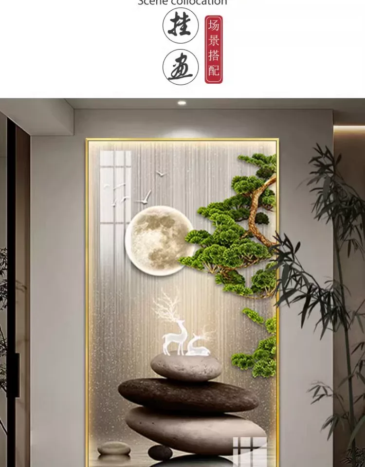 抽象 单幅 装饰画 轻奢风 玄关背景墙挂画 晶瓷画