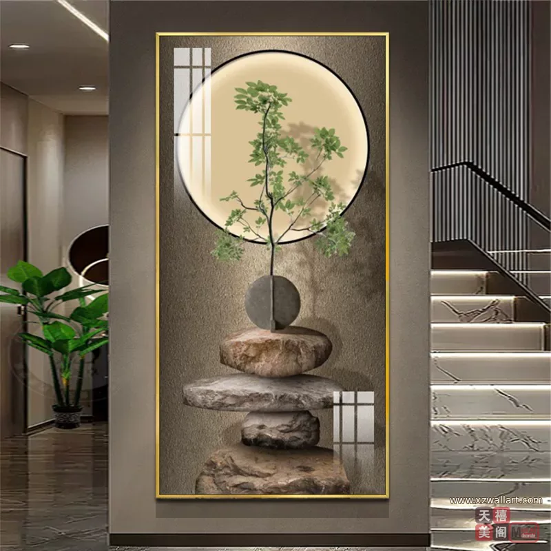 抽象 单幅 装饰画 轻奢风 玄关背景墙挂画 晶瓷画