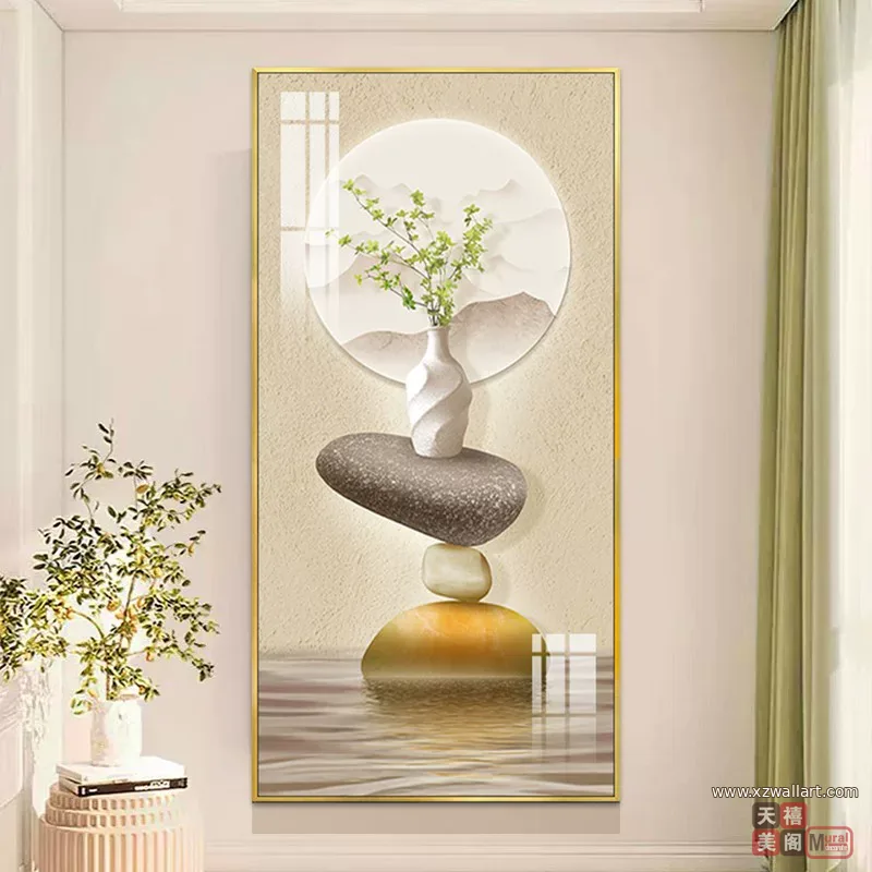 抽象 单幅 装饰画 奶油风 玄关背景墙挂画 晶瓷画