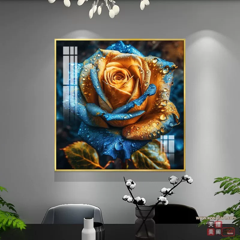 花 单幅 装饰画 轻奢风 餐厅背景墙挂画 晶瓷画
