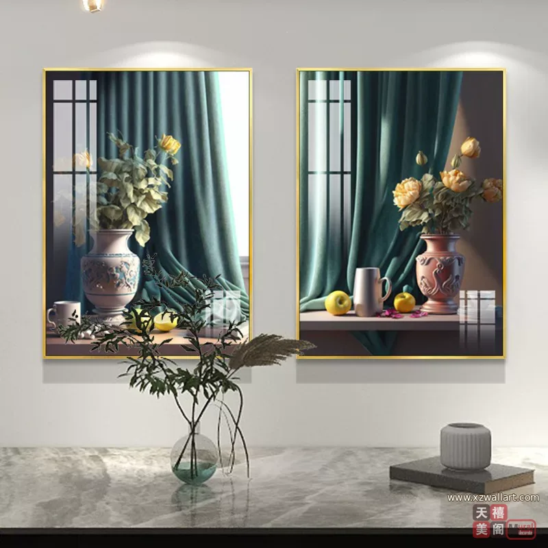 抽象 单幅 装饰画 欧式 餐厅背景墙挂画 晶瓷画