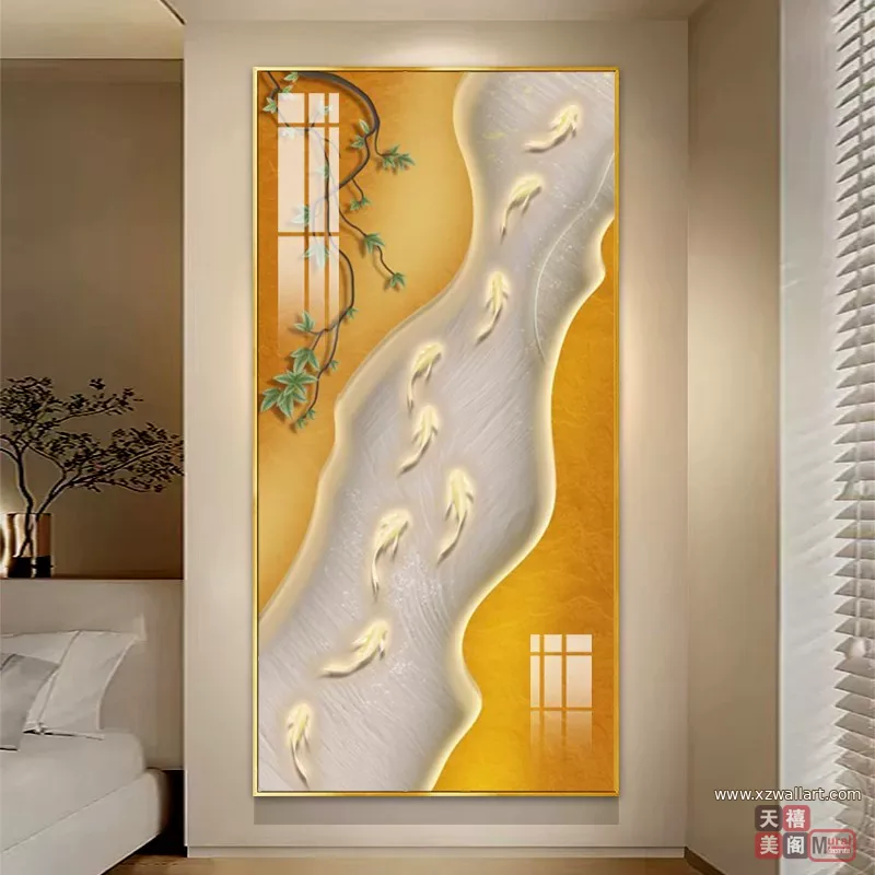 抽象 单幅 装饰画 奶油风 玄关背景墙挂画 晶瓷画