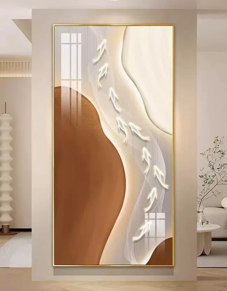 抽象 单幅 装饰画 奶油风 玄关背景墙挂画 晶瓷画