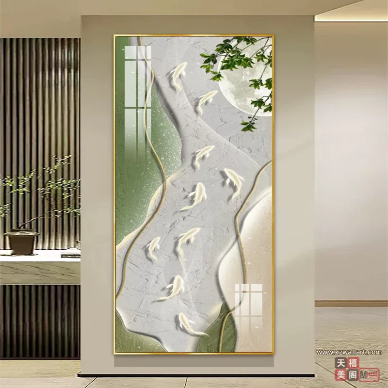 抽象 单幅 装饰画 奶油风 玄关背景墙挂画 晶瓷画