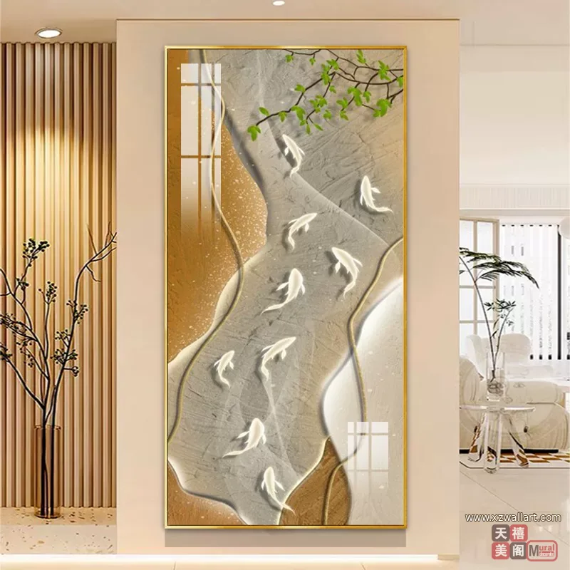 抽象 单幅 装饰画 奶油风 玄关背景墙挂画 晶瓷画