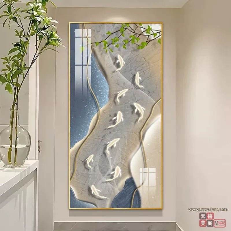 抽象 单幅 装饰画 奶油风 玄关背景墙挂画 晶瓷画