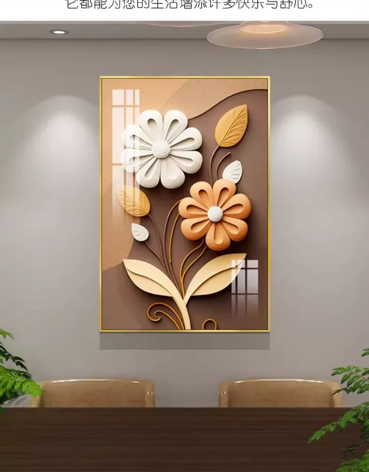 抽象 单幅 装饰画 轻奢风 餐厅背景墙挂画 晶瓷画