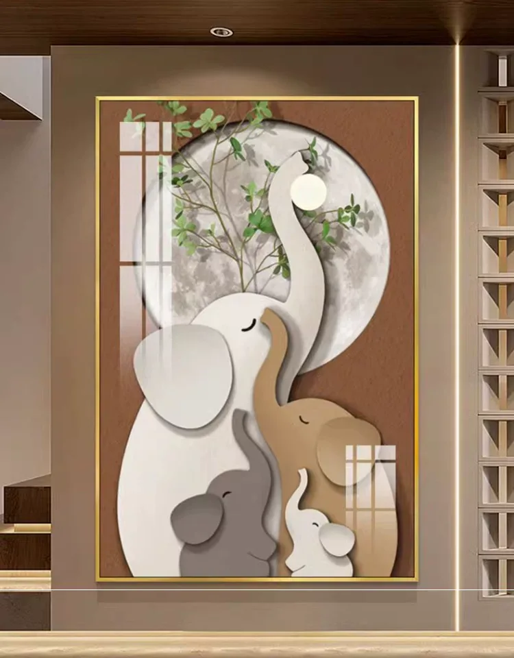 抽象 单幅 装饰画 奶油风 玄关背景墙挂画 晶瓷画