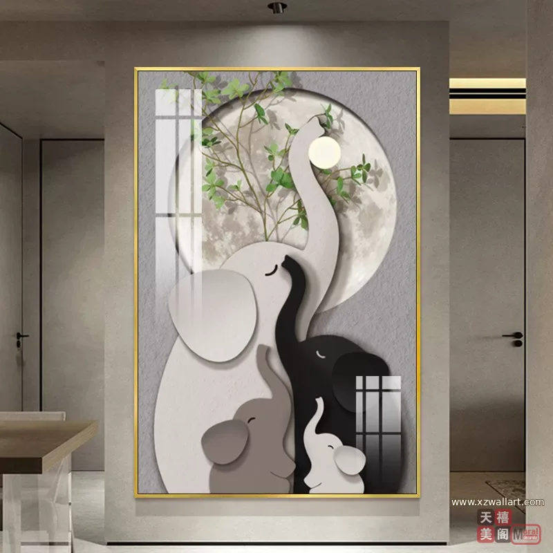 抽象 单幅 装饰画 奶油风 玄关背景墙挂画 晶瓷画