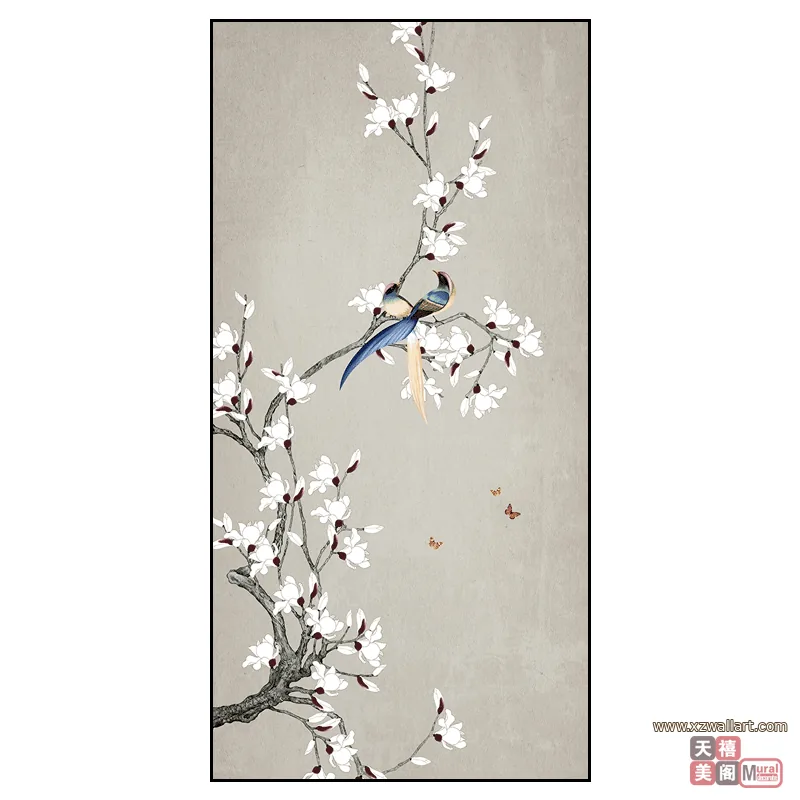 花 单幅 装饰画 新中式 玄关背景墙挂画 晶瓷画