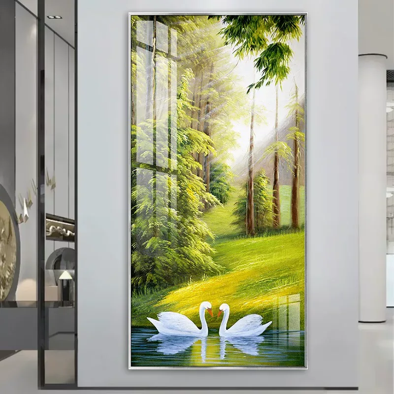 抽象 单幅 装饰画 轻奢风 玄关背景墙挂画 晶瓷画