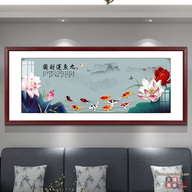 抽象 单幅 装饰画 新中式 客厅背景墙挂画 晶瓷画