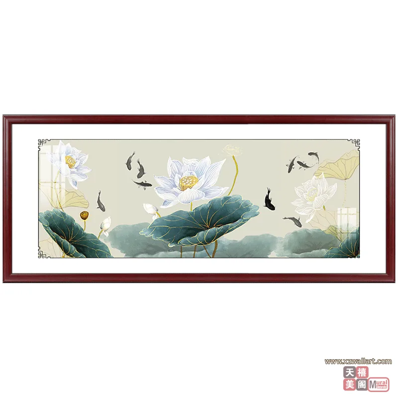 抽象 单幅 装饰画 新中式 客厅背景墙挂画 晶瓷画