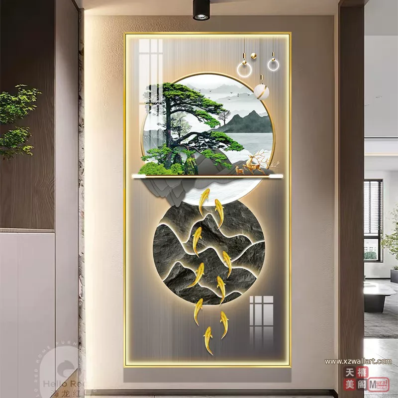 抽象 单幅 装饰画 现代简约 玄关背景墙挂画 晶瓷画