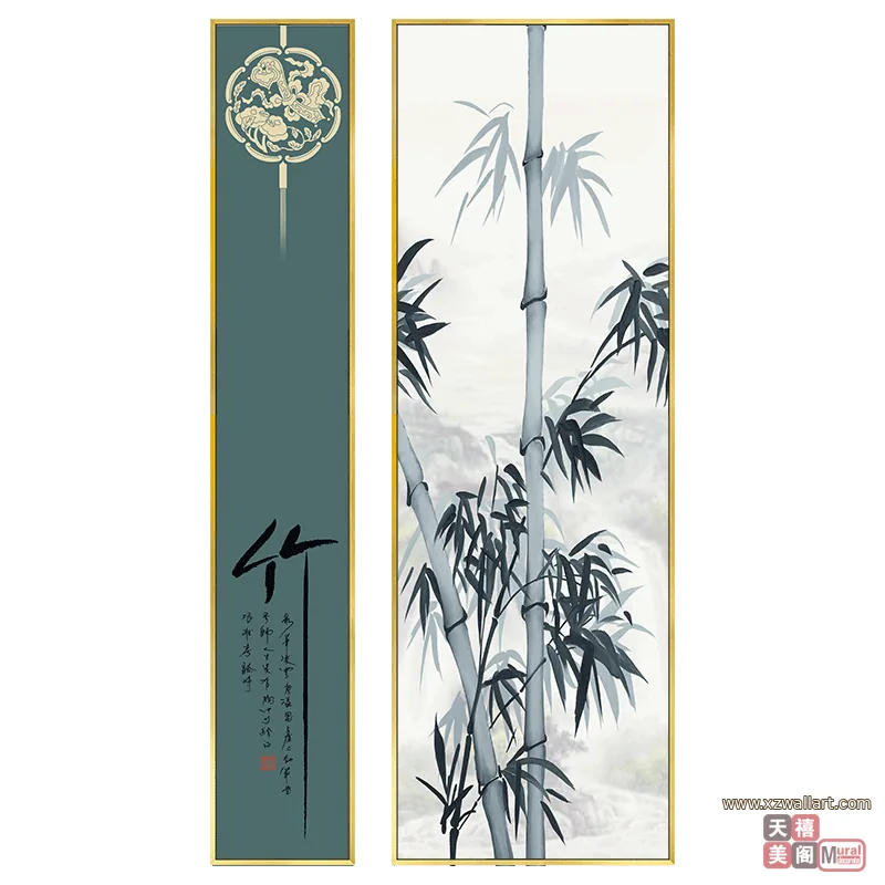 抽象 两联 装饰画 新中式 玄关背景墙挂画 晶瓷画