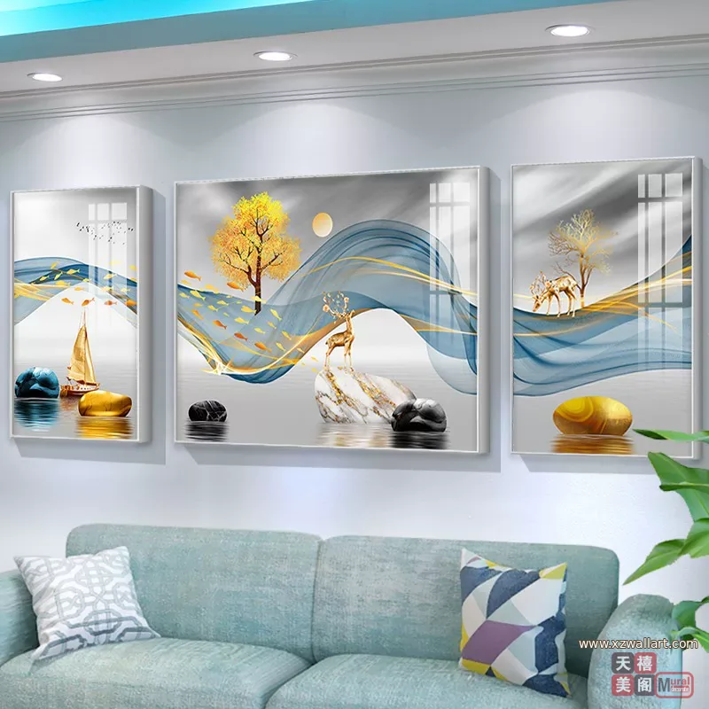 抽象 单幅 装饰画 北欧风 客厅背景墙挂画 晶瓷画
