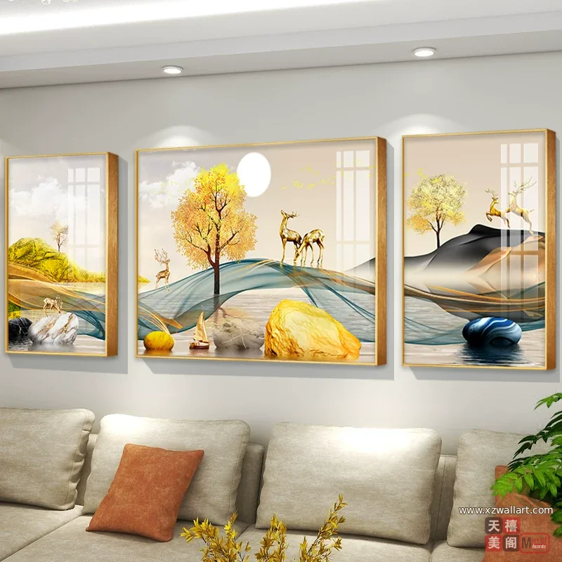 抽象 单幅 装饰画 北欧风 客厅背景墙挂画 晶瓷画