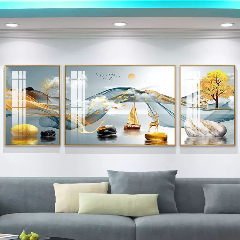 抽象 单幅 装饰画 北欧风 客厅背景墙挂画 晶瓷画