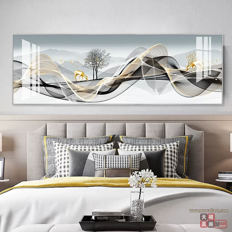 抽象 单幅 装饰画 轻奢风 客厅背景墙挂画 晶瓷画