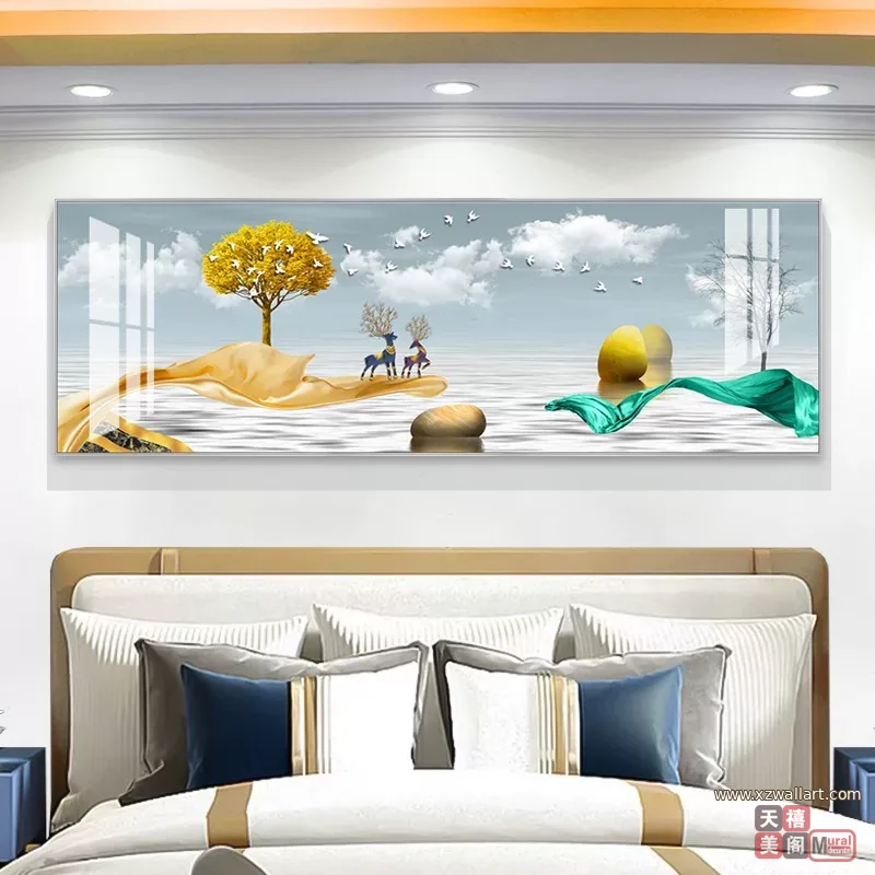 抽象 单幅 装饰画 轻奢风 客厅背景墙挂画 晶瓷画