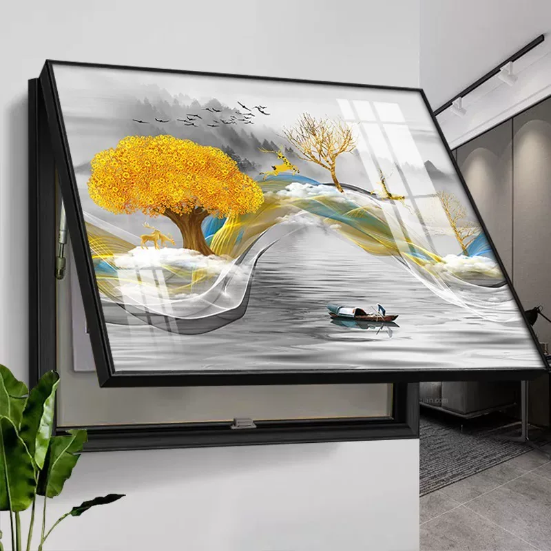 抽象 单幅 装饰画 轻奢风 餐厅背景墙挂画 晶瓷画