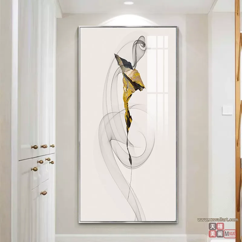 抽象 单幅 装饰画 轻奢风 玄关背景墙挂画 晶瓷画